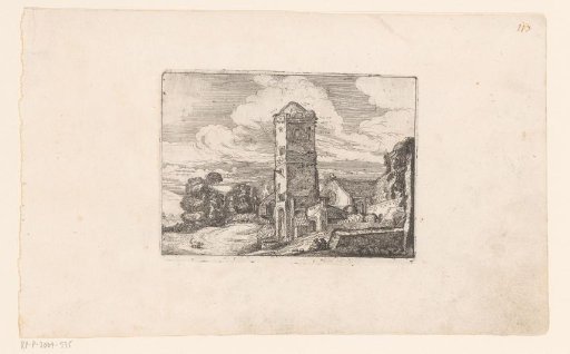 Village view with a tower and church