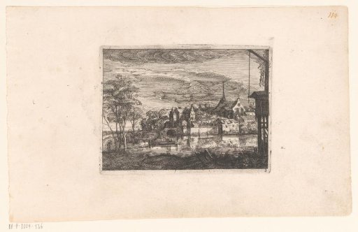 Landscape with a town on a river