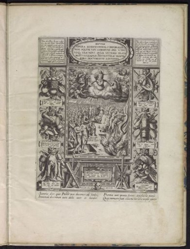 Last Judgment and symbols of the seven works of mercy