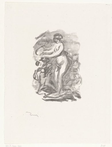 Naked Woman Standing Next to a Vine