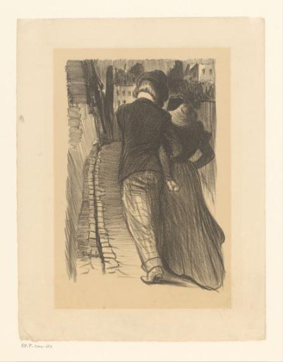 Arm-in-Arm Couple Seen from Behind