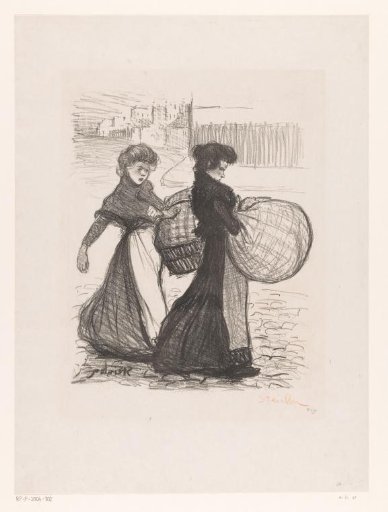 Two washerwomen on the street