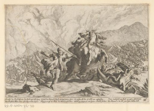 Battle between the Turkish army and the cavalry of Emperor Leopold I