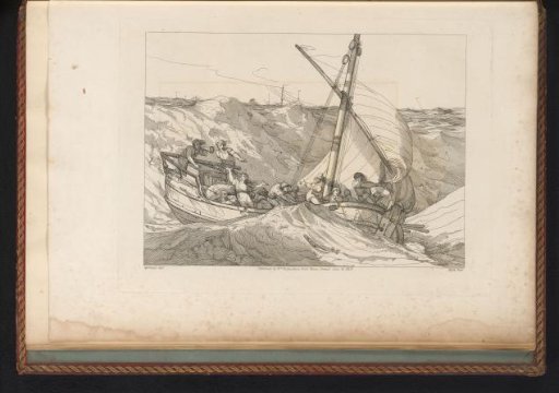 Fishing boat in the waves