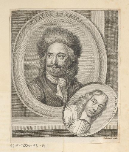 Portrait of Claude Lefèbvre holding a portrait of John Hayls