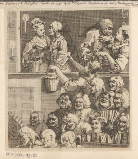 Laughing audience at a play