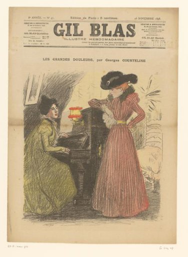 Standing woman beside a woman at the piano
