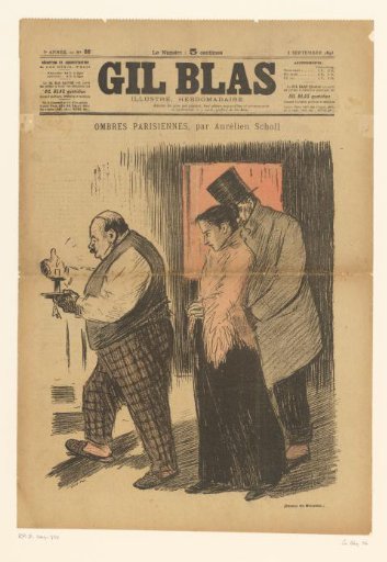 Couple following a man with a night candle