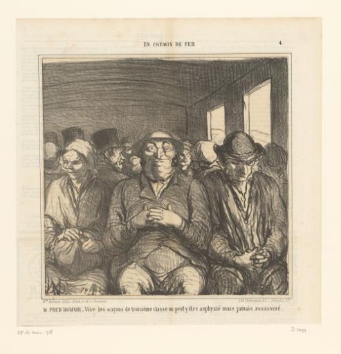 People sitting side by side in a railway carriage