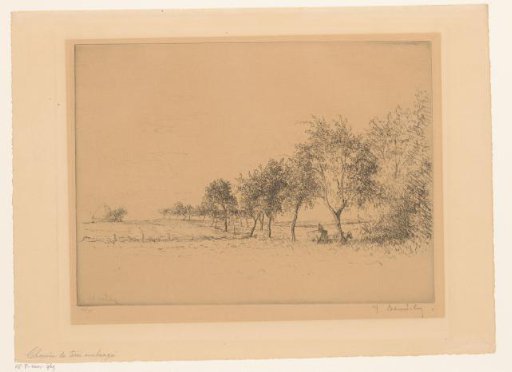 Landscape with a farmer and a draft horse