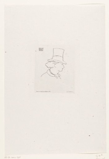 Portrait of Charles Baudelaire with a top hat
