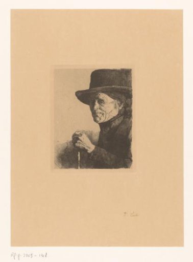 Old peasant with a staff