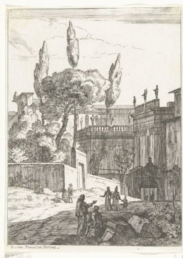 Italianate landscape with ancient buildings and figures