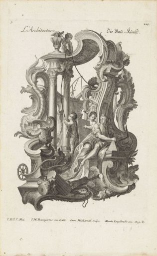 Rocaille with the personification of Architecture