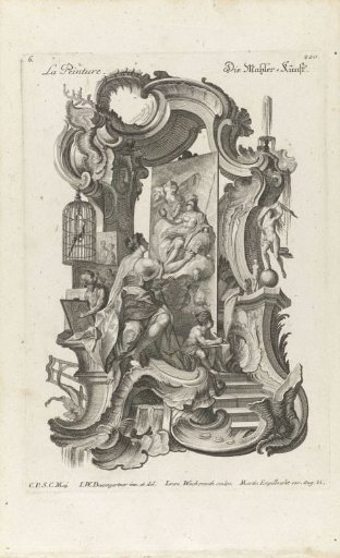 Rocaille with the personification of Painting (Pictura)