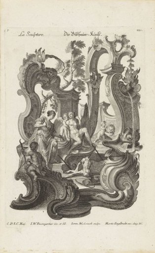 Rocaille with the personification of Sculpture (Sculptura)