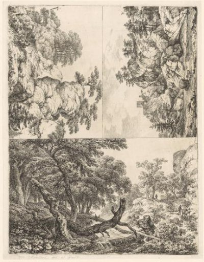Three Wooded and Rocky Landscapes
