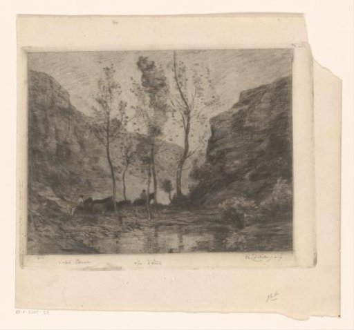 Mountain Landscape with Pool and Horsemen