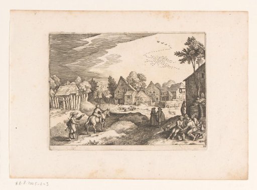 Village scene with drinking peasants