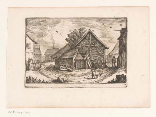 Farmhouse with barns