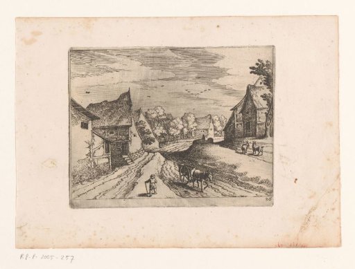 Village street with horse and cart