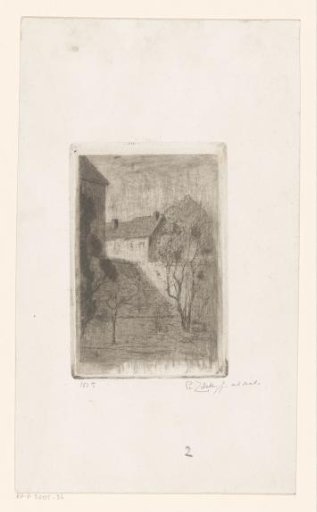 Trees, Wall, and Houses