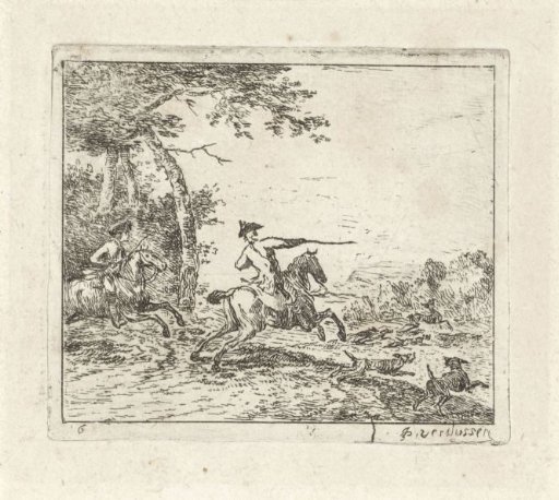 Stag Hunt with Two Riders