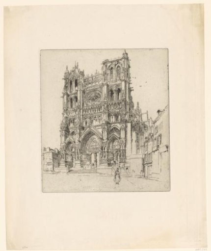 View of the façade of Notre-Dame of Amiens