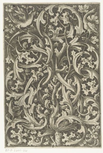 Ornamental leaf with thistle motifs