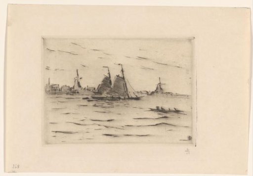 Sailing boats on the Maas at Dordrecht