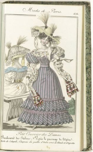 Petit Courrier des Dames, 31 May 1827, No. 474: Cotepali Dress...