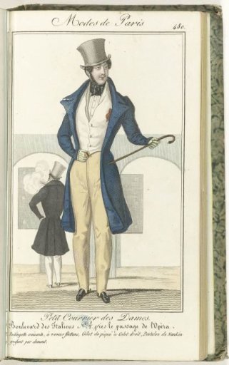 Petit Courrier des Dames, 25 June 1827, No. 480: Crossed Redingote with Floating Revers...