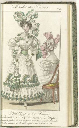 Petit Courrier des Dames, 15 May 1828, No. 554: Rice Straw Hat...