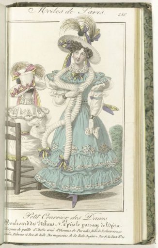 Petit Courrier des Dames, 20 May 1828, No. 555: Italian Straw Hat...