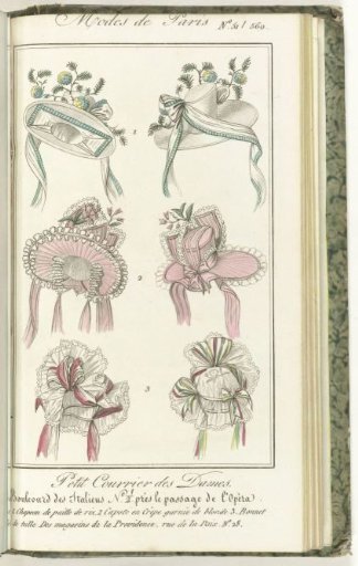 Petit Courrier des Dames, 10 June 1828, No. 51 / 560: 1. Rice Straw Hat...