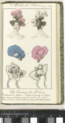 Petit Courrier des Dames, 10 February 1829, No. 59 / 616: Hairstyle Executed by Mr. Brasseur...