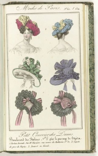 Petit Courrier des Dames, March 15, 1829, No. 60/624: 1. Turban executed by Mr. Narcisse...