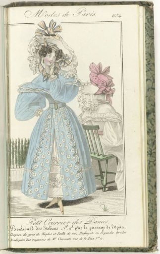 Petit Courrier des Dames, July 25, 1829, No. 654: Gros de Naples hat...
