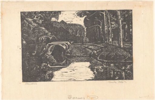 Bridge Over a Canal in a Forest