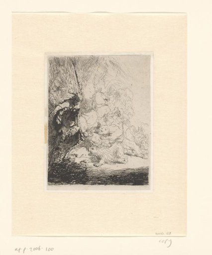 The Small Lion Hunt (with Two Lions)
