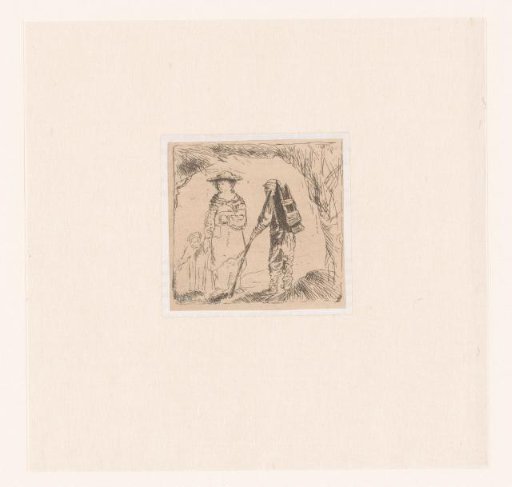 Woman with child and a beggar