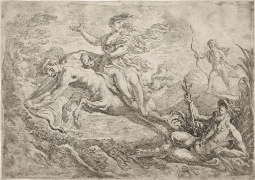 Nessus struck by Hercules' poisoned arrow