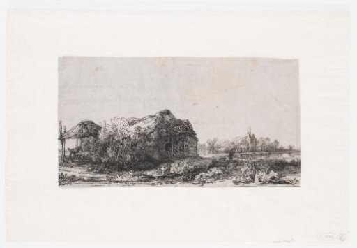 Landscape with Cottages and a Hay Barn: Oblong