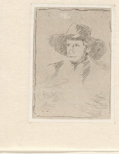 Head of a young man with a hat