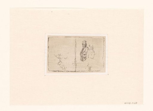 Sheet of two slight studies: one of two peasants