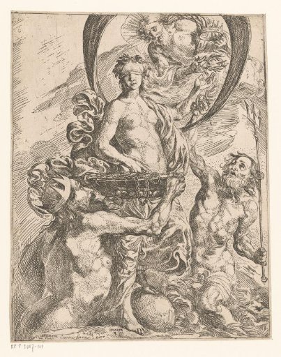 Fortuna crowned by Jupiter, with Pluto and Neptune