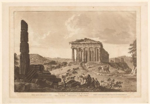 Ruined landscape with temples in Sicily