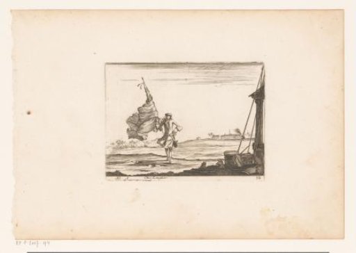 Standard-bearer in a landscape