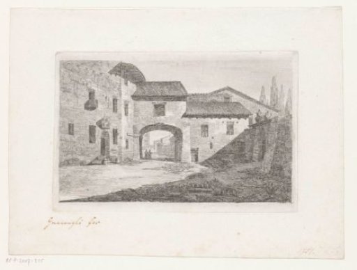 View of a city gate in Rome