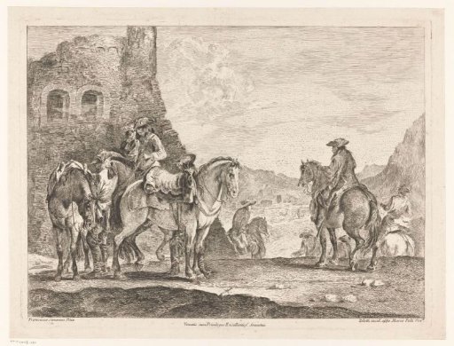 Horsemen at a ruin